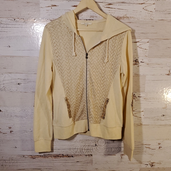 Miss Me Tops - Miss Me full zip hooded sequin sweatshirt